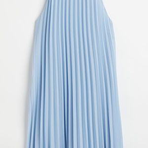 NWT H&M A-line Pleated dress- Light Blue- Size XS